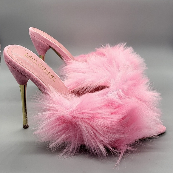 Cape Robbin Fuji Pink Fur High Heels - Picture 2 of 12